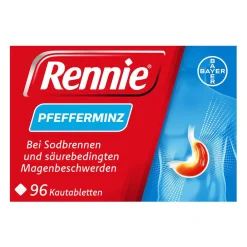 Pfefferminz Kautabletten – der bewährte Klassiker bei Sodbrennen und säurebedingten Magenbeschwerden>RENNIE
