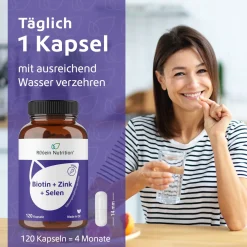 Biotin + Selen + Zink für Haut, Haare & Nägel><noscript><img width=