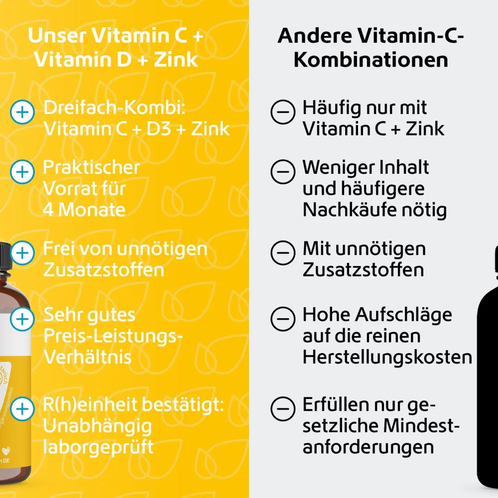 Vitamin C + Vitamin D + Zink Immunsystem Ultra>R(h)ein Nutrition Discount