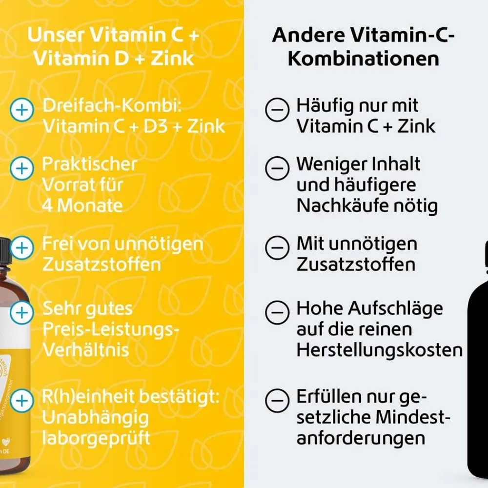 Vitamin C + Vitamin D + Zink Immunsystem Ultra|R(h)ein Nutrition Hot