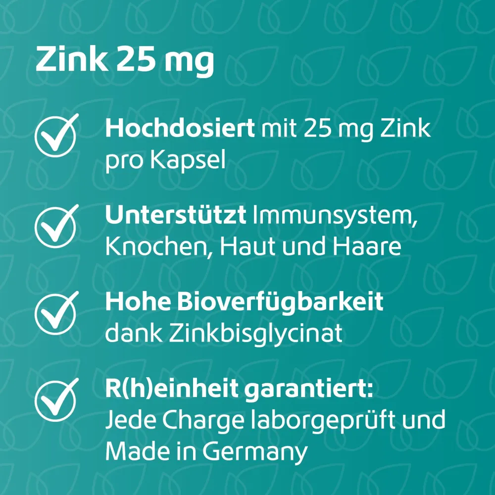 Zink 25 mg Immunsystem Plus|R(h)ein Nutrition Hot