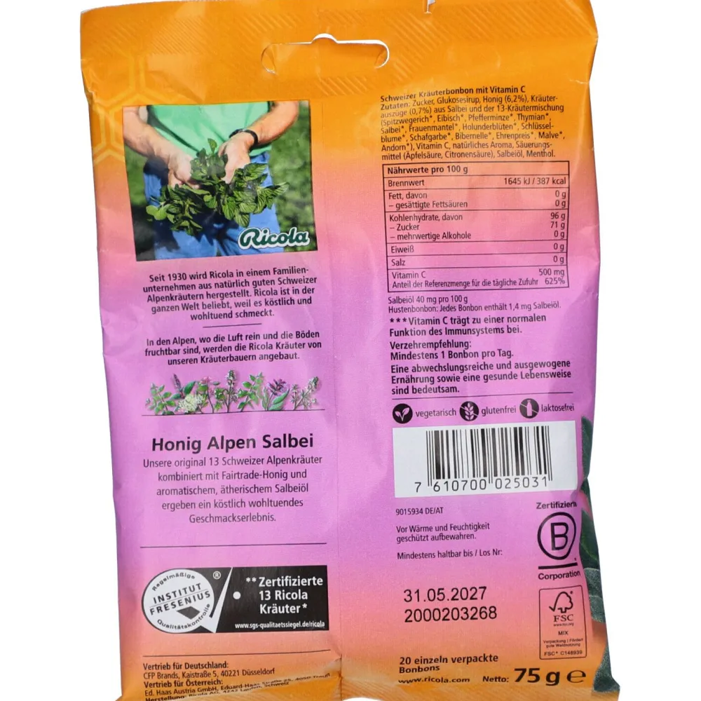 ® Honig Alpen Salbei mit Zucker>Ricola Best