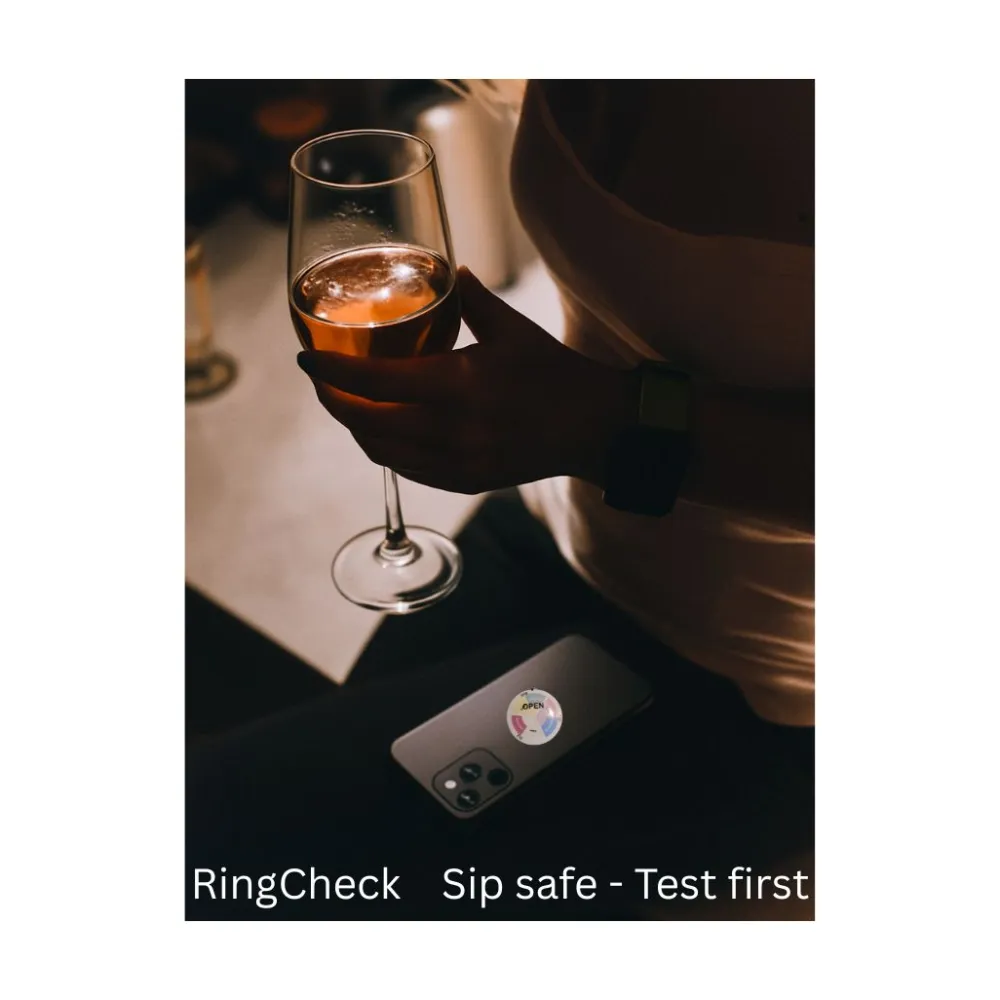 RingCheck CheckUrDrink - Schnelltest zum Nachweis von K.O.-Tropfen, Drink Check Test| Outlet