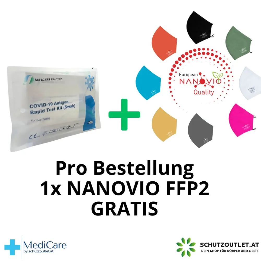 Safecare Covid-19 - Corona Laien Schnellest + Gratis Nanovio FFP2> Clearance