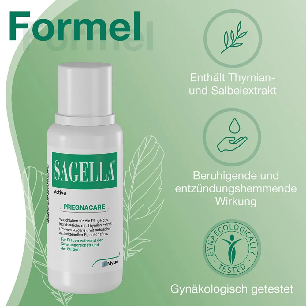 Active - PREGNACARE: Seifenfreie Intimwaschlotion für Frauen während und nach der Schwangerschaft - Jetzt 10% mit dem Code cooper10 sparen*>SAGELLA Best