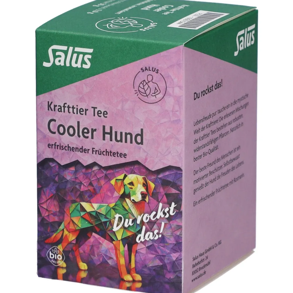 Krafttier Tee Cooler Hund Bio Früchtetee - 15 Filterbeutel|Salus Outlet