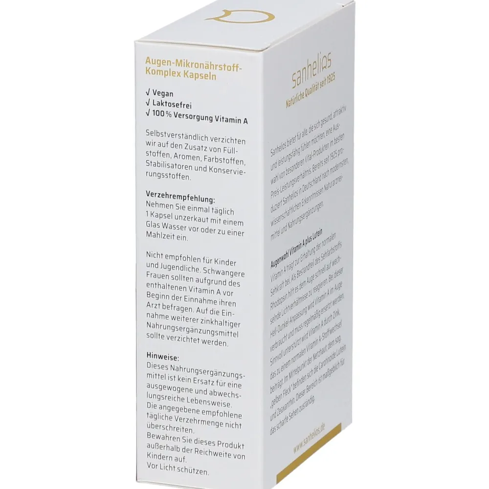 Augenwohl Vitamin A plus Lutein|Sanhelios Clearance