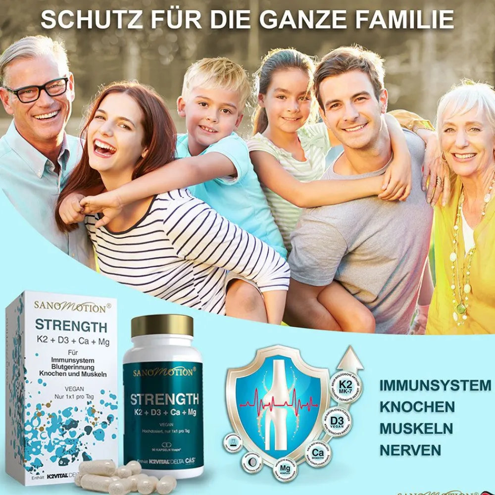 SANOMOTION® STRENGTH K2+D3+Ca+Mg| Hot