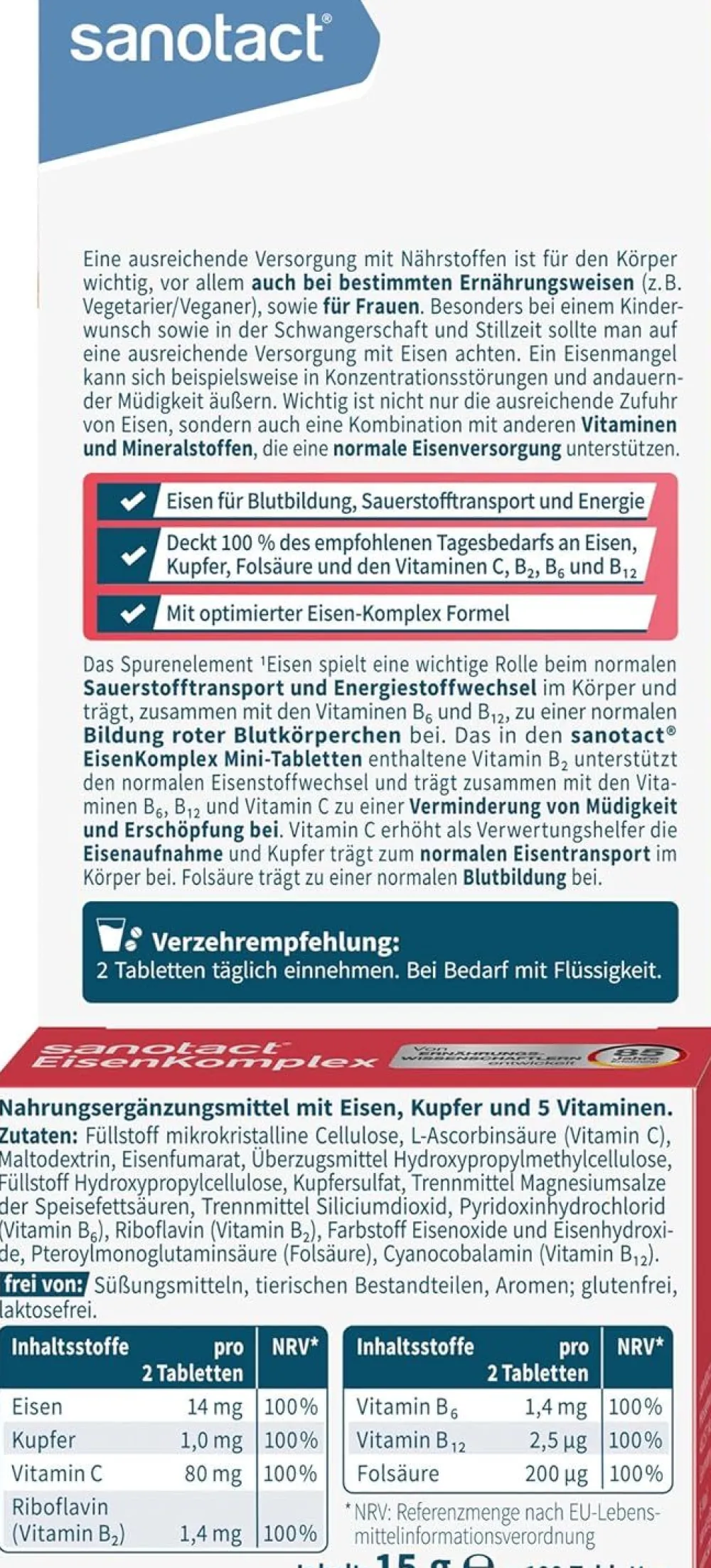 Eisen Komplex direkt Mini Tabletten>sanotact