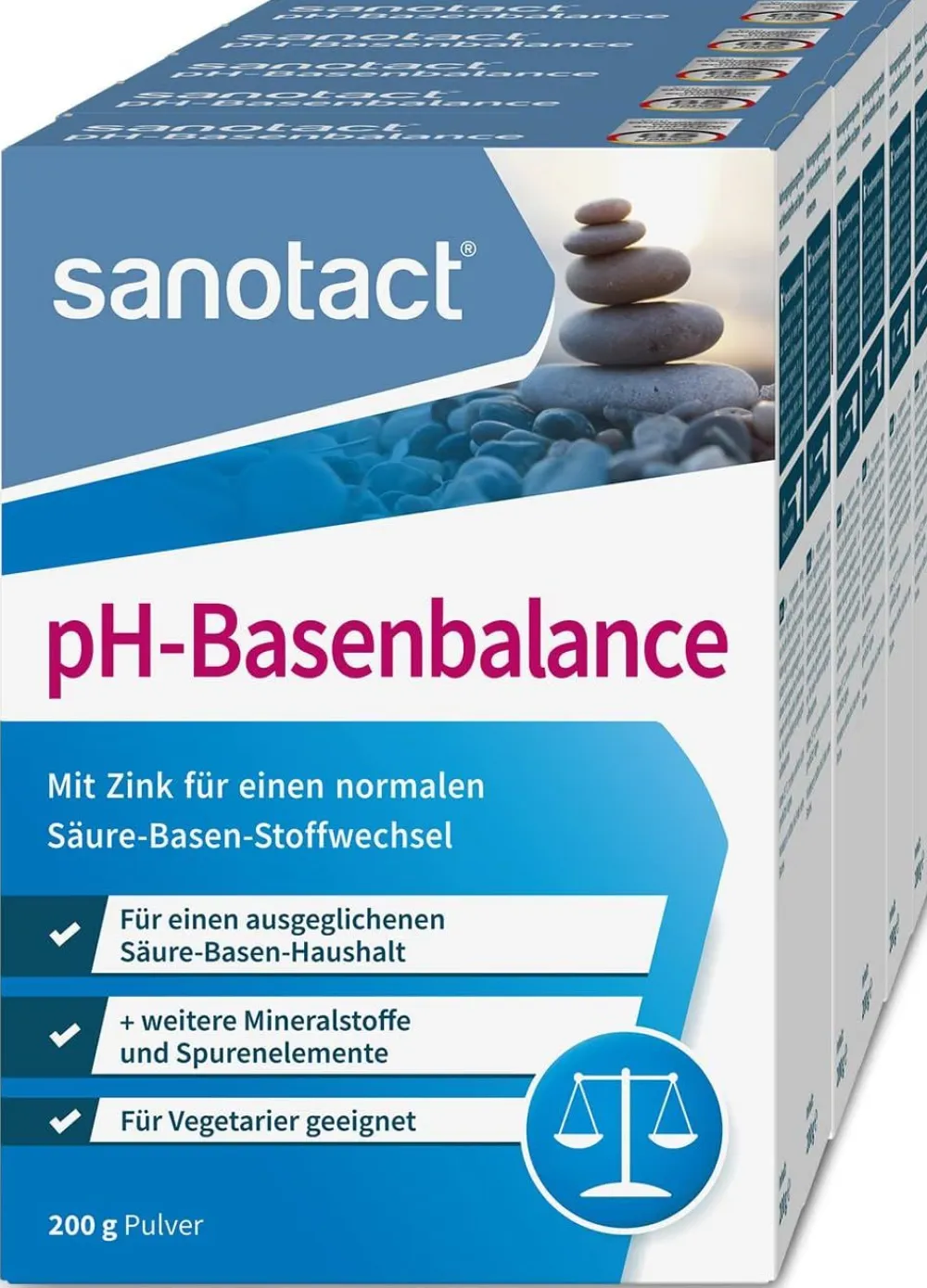 pH-Basenbalance Pulver (6 x 200g) • Für Säure Basen Balance|sanotact Hot