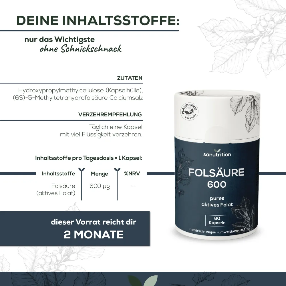 Sanutrition® - Folsäure 600 µg| Sale