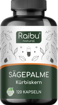 Saw Palmetto (Sägepalme) Kapseln, 20:1 Extrakt, Hergestellt in Deutschland ->Raibu Clearance