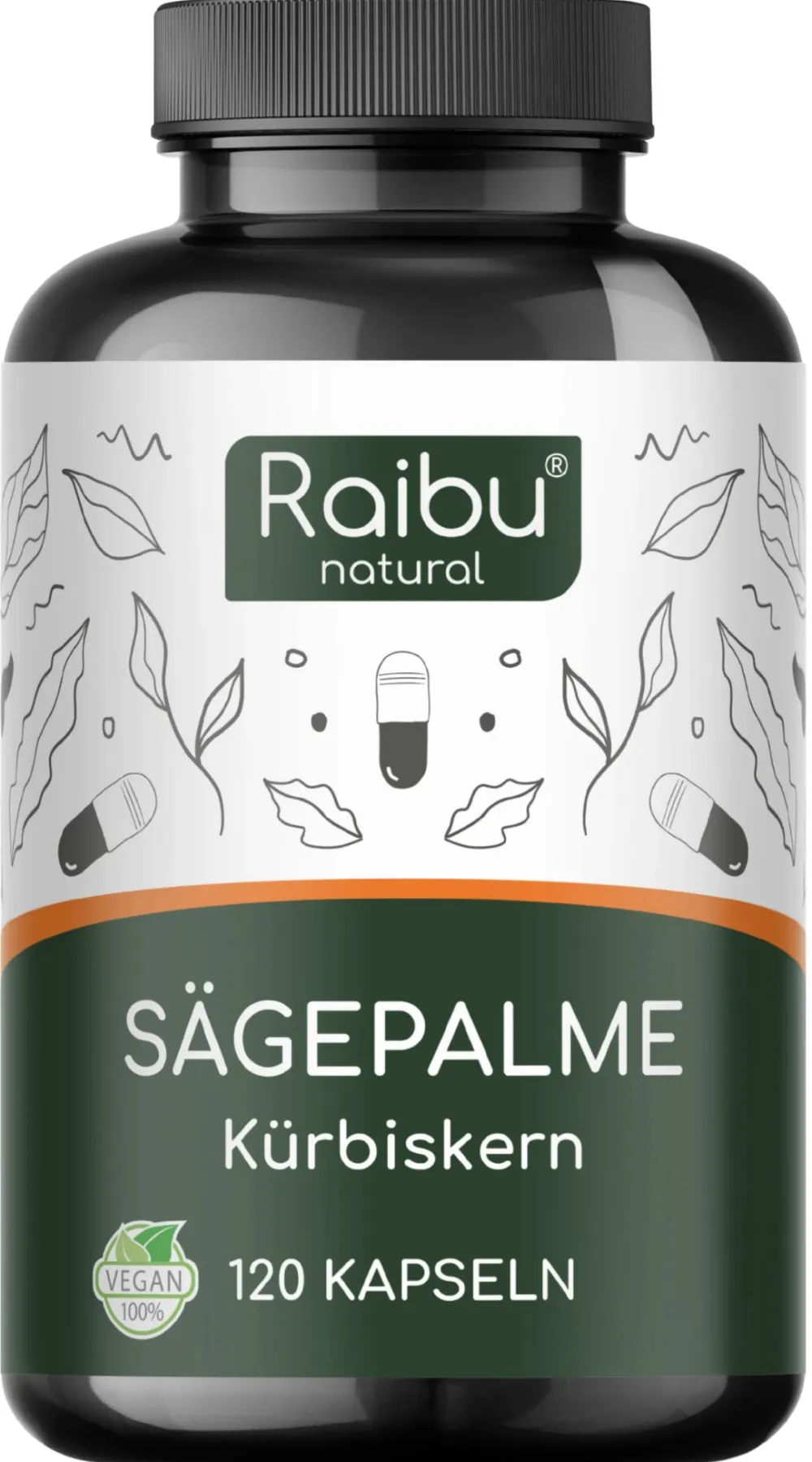 Saw Palmetto (Sägepalme) Kapseln, 20:1 Extrakt, Hergestellt in Deutschland ->Raibu Clearance
