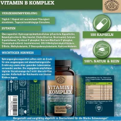 Scheunengut® Vitamin B Komplex - alle 8 B Vitamine + Myo-Inositol, Betain und Cholin| Clearance