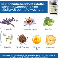 Schlafkapseln mit Melatonin und GABA für besseren Schlaf | EU4SLEEP - Eusphera| Hot