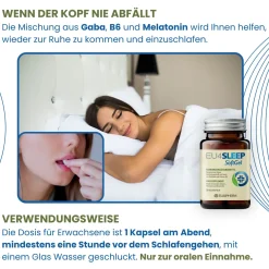 Schlafkapseln mit Melatonin und GABA für besseren Schlaf | EU4SLEEP - Eusphera| Hot