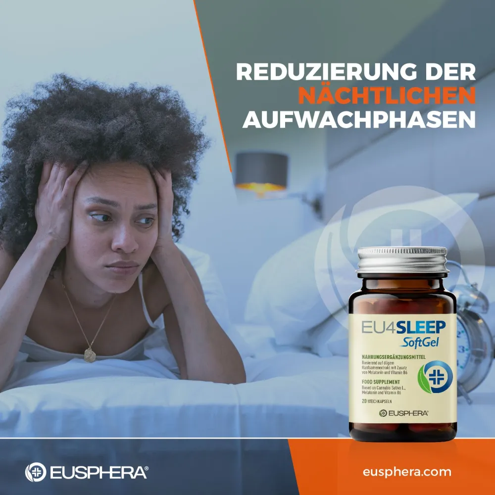 Schlafkapseln mit Melatonin und GABA für besseren Schlaf | EU4SLEEP - Eusphera| Hot