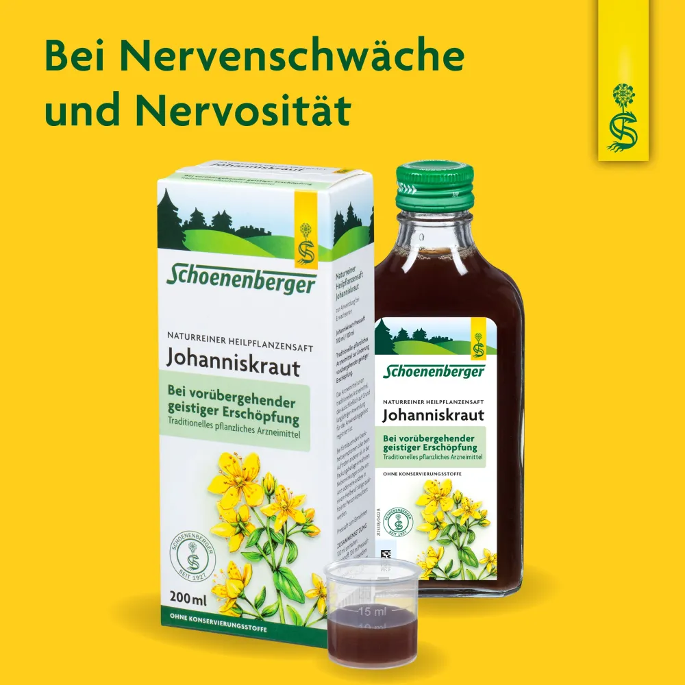 ® naturreiner Heilpflanzensaft Johanniskraut|Schoenenberger Best
