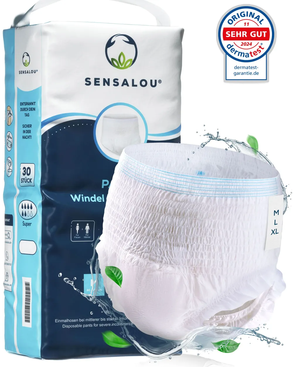 Pants Super für Erwachsene - Größe M Inkontinenz Hosen , Windel für Inkontinenz|SENSALOU