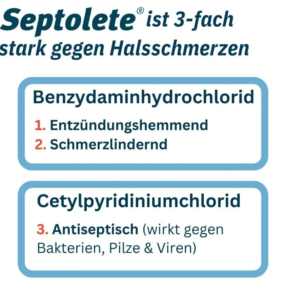 Septolete® 3 mg/1 mg Lutschtabletten Eukalyptus-Geschmack> Online