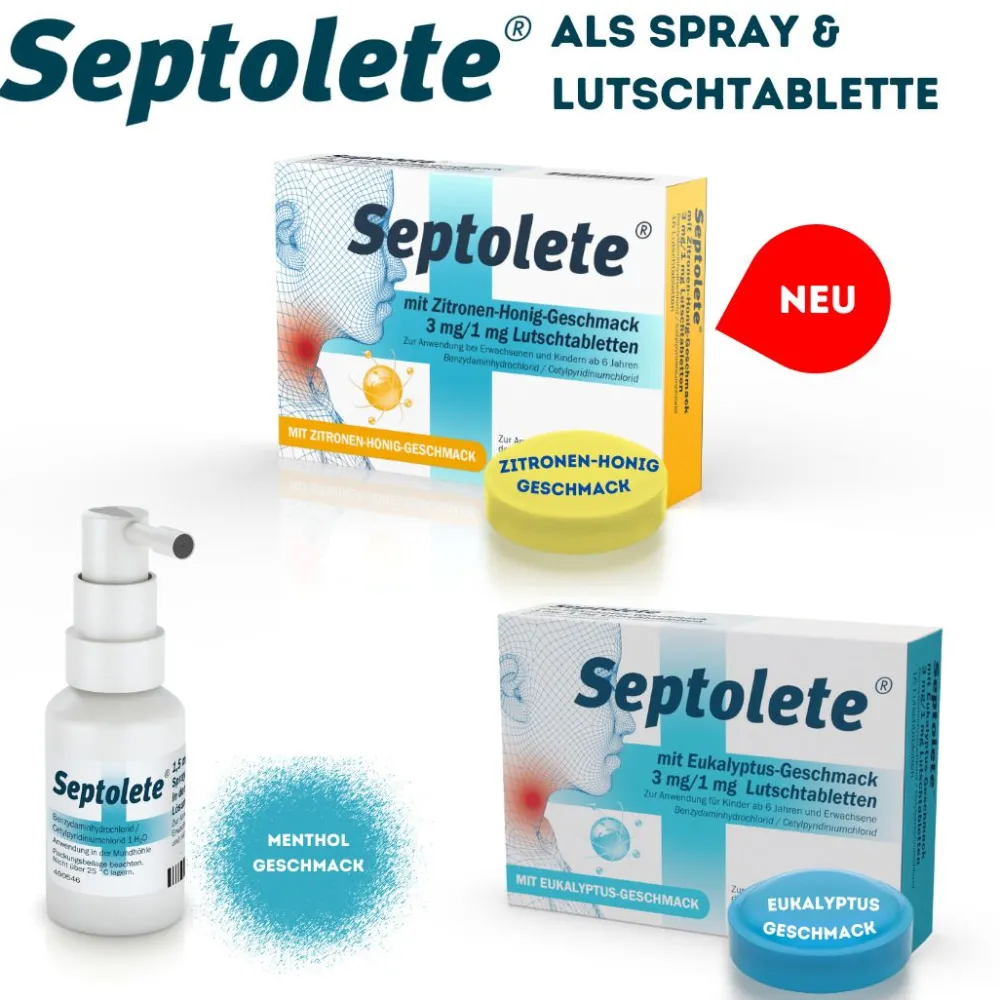 Septolete® mit Zitronen-Honig-Geschmack 3 mg/1 mg| Outlet