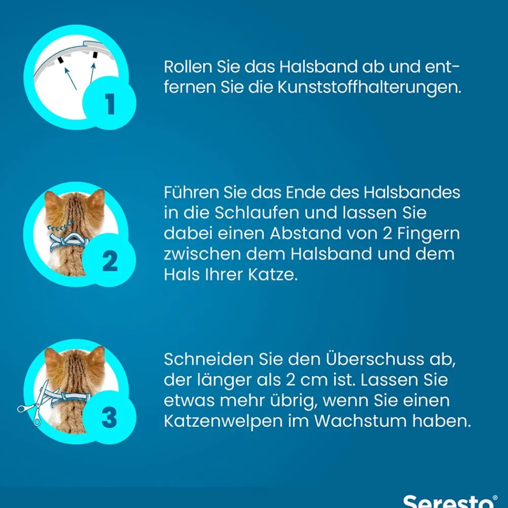 Halsband für Katzen gegen Zecken und Flöhe, wirkt abtötend und repellierend bis zu 7-8 Monate>Seresto Online
