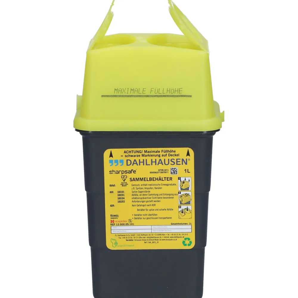 Sharpsafe® 1L green, Abwurfbehälter/Kanülensammler| Clearance