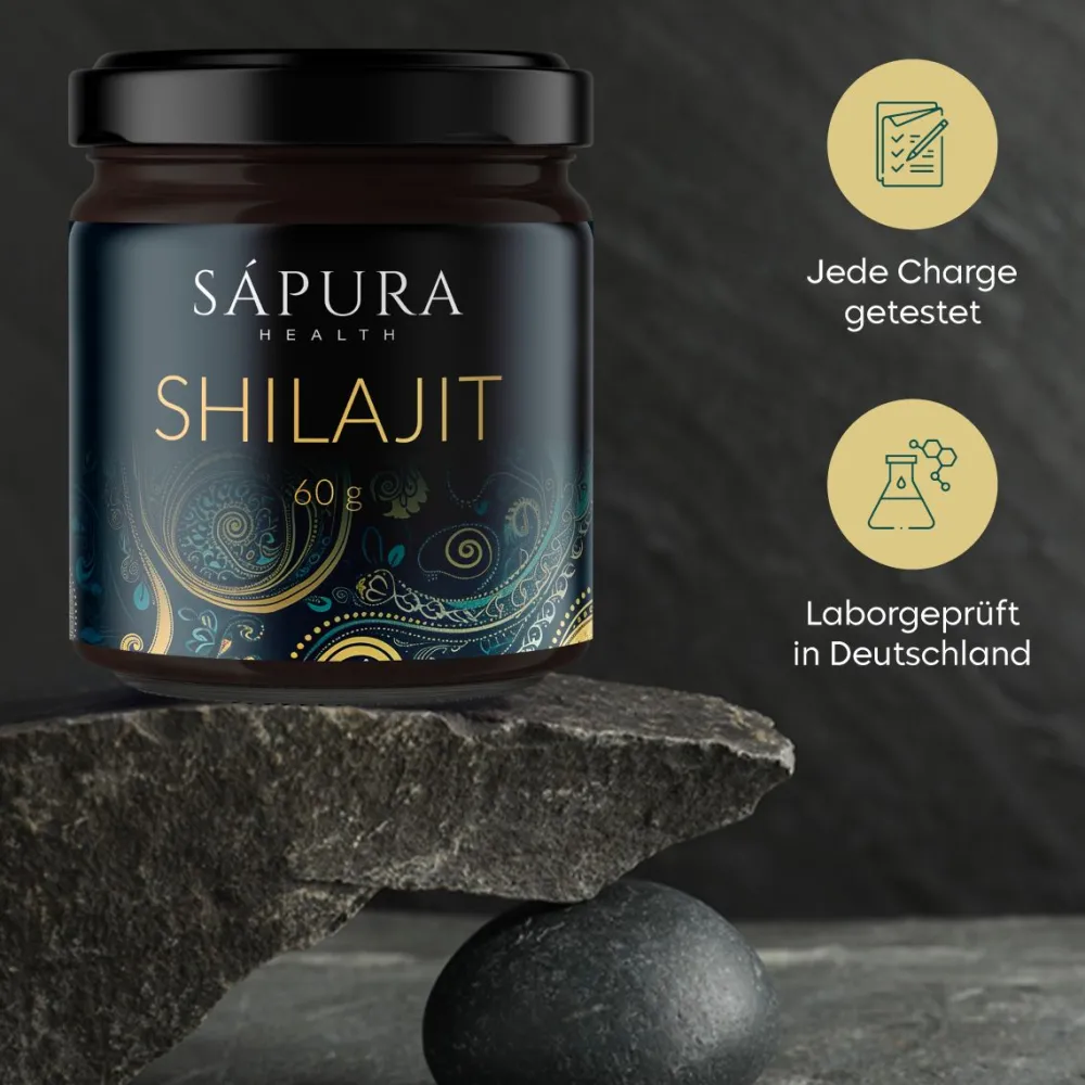 Shilajit 60g Glas + Löffel + Zertifizierte Laboranalyse | 78% FULVIN + 12% HUMINSÄURE> Online