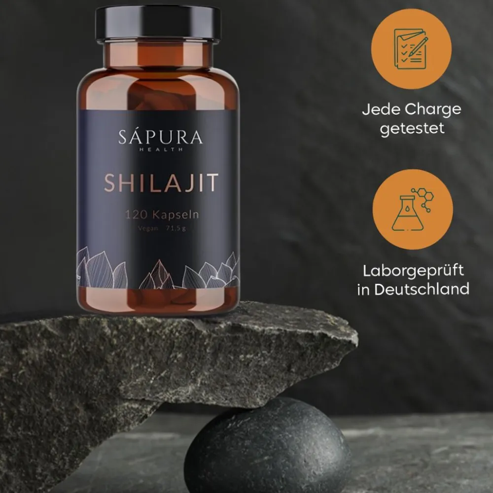 Shilajit Kapseln | Hochdosiert 500mg | Reich an Fulvinsäure & Huminsäure | 120 Kapseln>sapura Discount