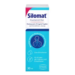 gegen Reizhusten Pentoxyverin Tropfen 30ml, Hustenstiller, für Erwachsene und Kinder ab 2 Jahren>Silomat Hot