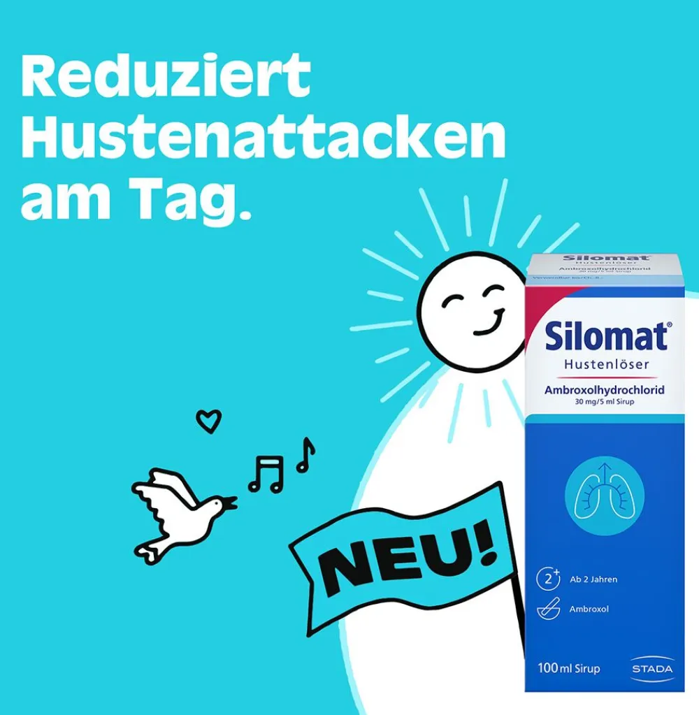 Silomat® Hustenlöser – erleichtert das Abhusten & reduziert neue Hustenattacken durch – Erdbeer-Vanille-Geschmack – für Kinder ab 2 Jahren geeignet>Ambroxol Online