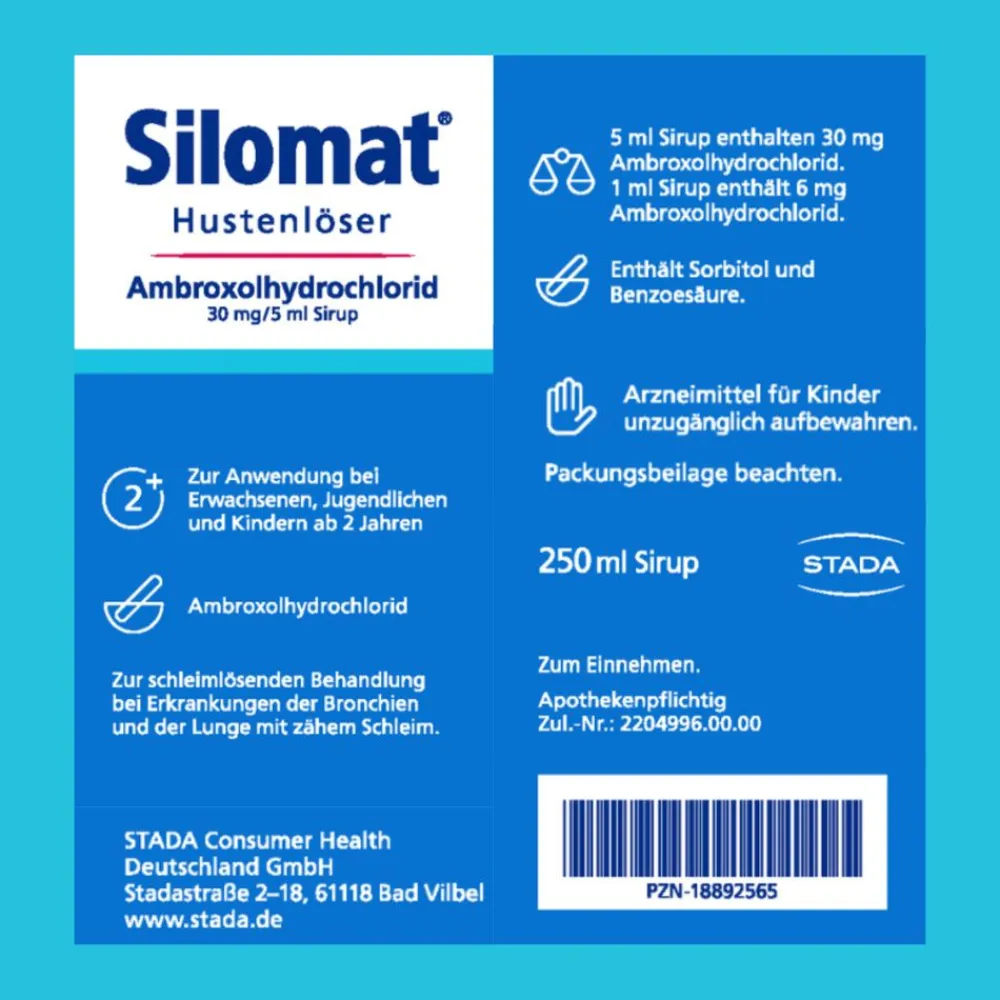Silomat® Hustenlöser – erleichtert das Abhusten & reduziert neue Hustenattacken durch – Erdbeer-Vanille-Geschmack – für Kinder ab 2 Jahren geeignet>Ambroxol Online