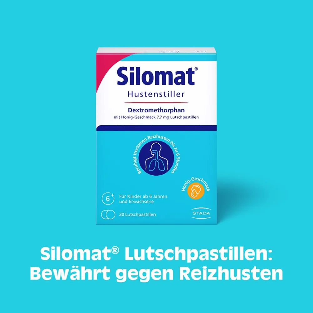 Hustenstiller Lutschpastillen mit Honiggeschmack, mit Dextromethorphan gegen Reizhusten|Silomat Outlet