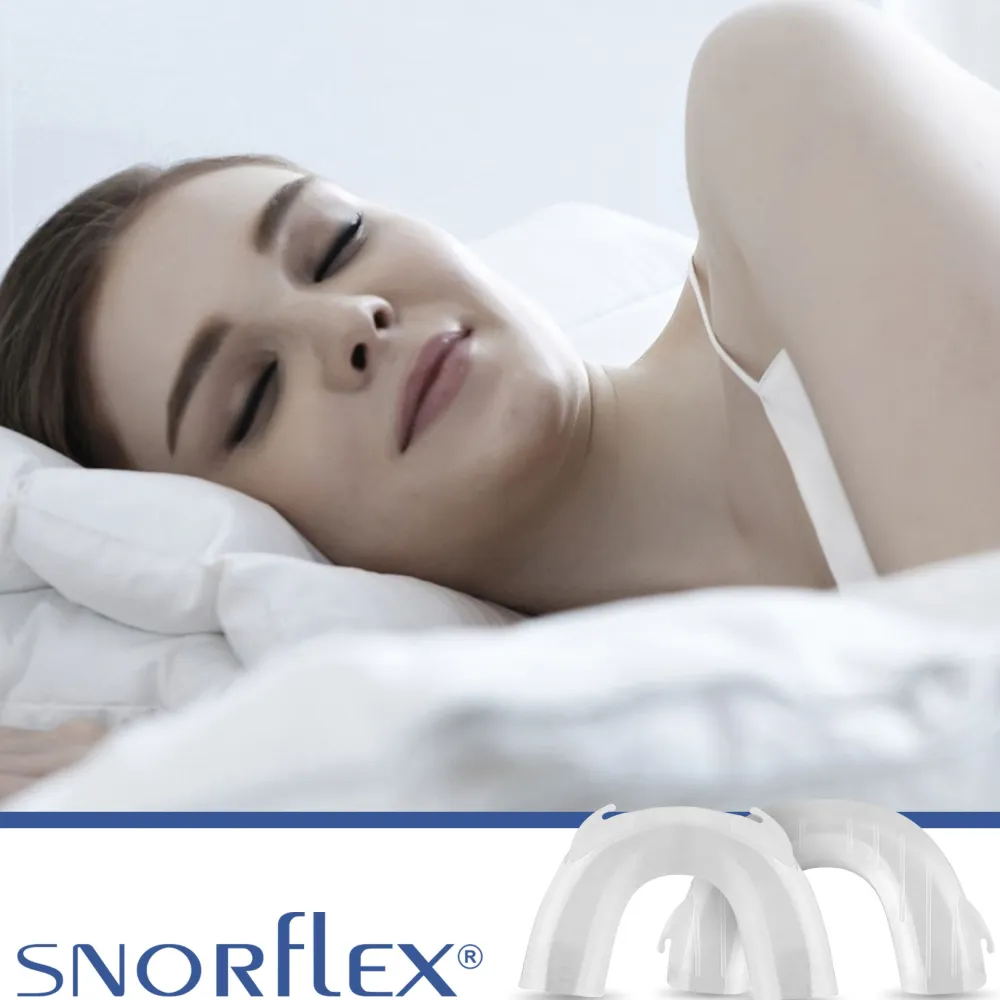 Snorflex - Anti-Schnarchschiene - inkl. Aufbewahrungsbox & 100 x Gummibänder - Transparent> New