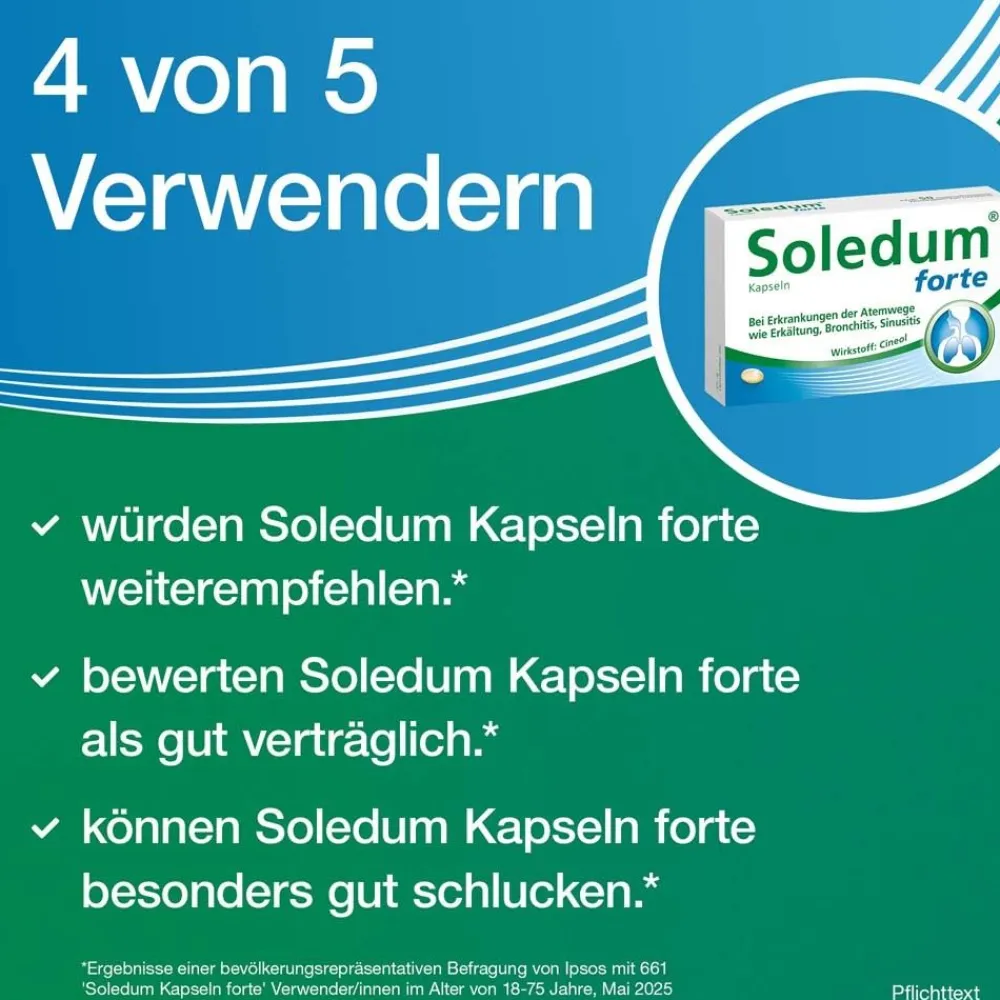 ® forte Kapseln bei Erkältung, Bronchitis & Sinusitis|Soledum Hot