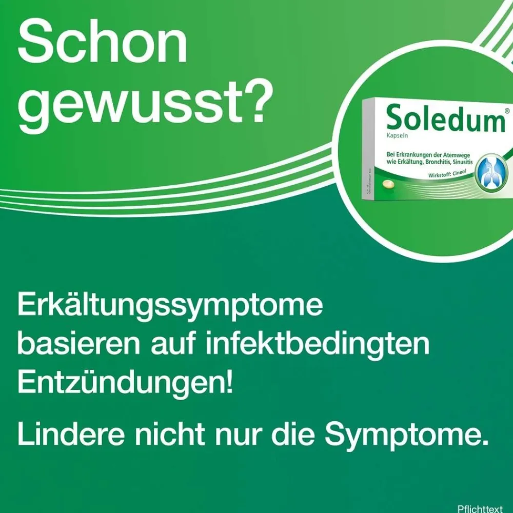 Soledum® Kapseln bei Erkältung, Bronchitis & Sinusitis|Soledum Kapseln Clearance