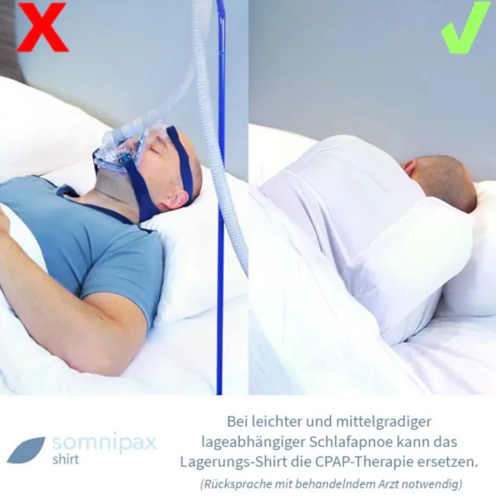 somnipax shirt Comfort mit Luftkissen - Lagerungs-Shirt gegen Schnarchen, für Frauen Gr. XS| Outlet