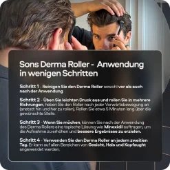 SONS Minoxidil 50mg/ml Lösung & Derma Roller für Männer bei erblich bedingtem Haarausfall><noscript><img width=