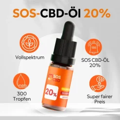 ®- CBD Öl 20% - 300 Vollspektrum Tropfen - Hanföl-Aroma Premium><noscript><img width=