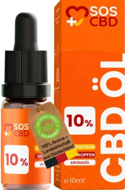 ®- CBD Öl 10% - 300 Vollspektrum Tropfen - Hanföl-Aroma Premium>SOS CBD Clearance