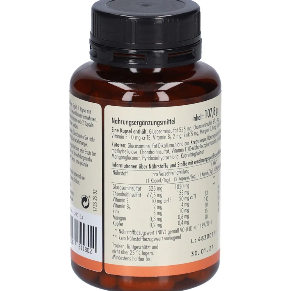 sovita Glucosamin Plus Kapseln – mit Chondroitin, Vitaminen, Zink & Mangan| Best