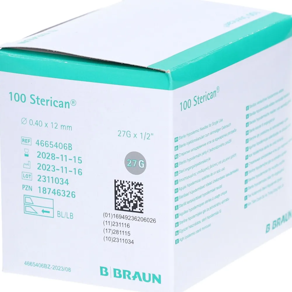 STERICAN Einmalkanüle 27 G 12 mm>B-BRAUN
