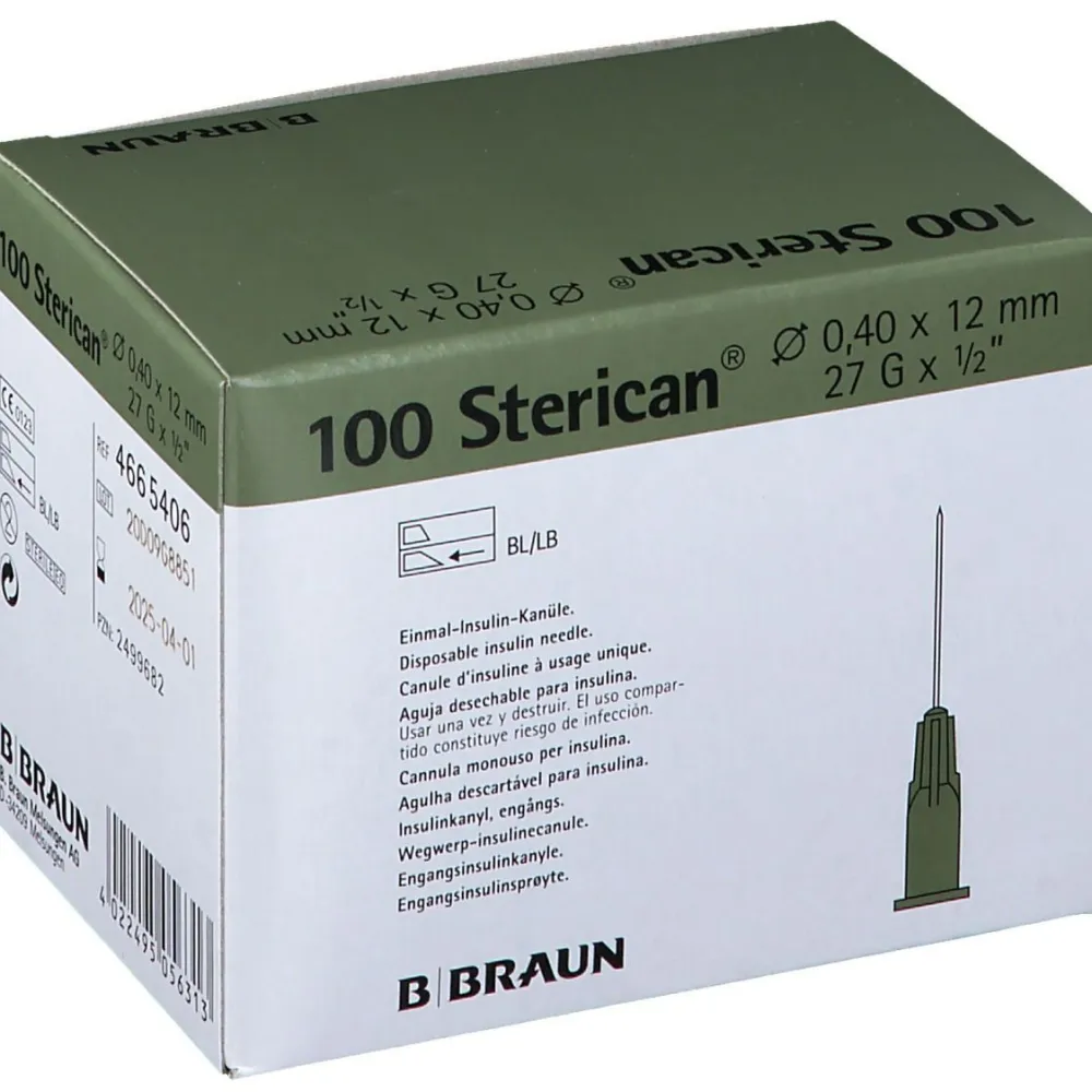 Sterican® Insulinkanüle G27 x 1/2 Zoll 0,40 x 12 mm grau|