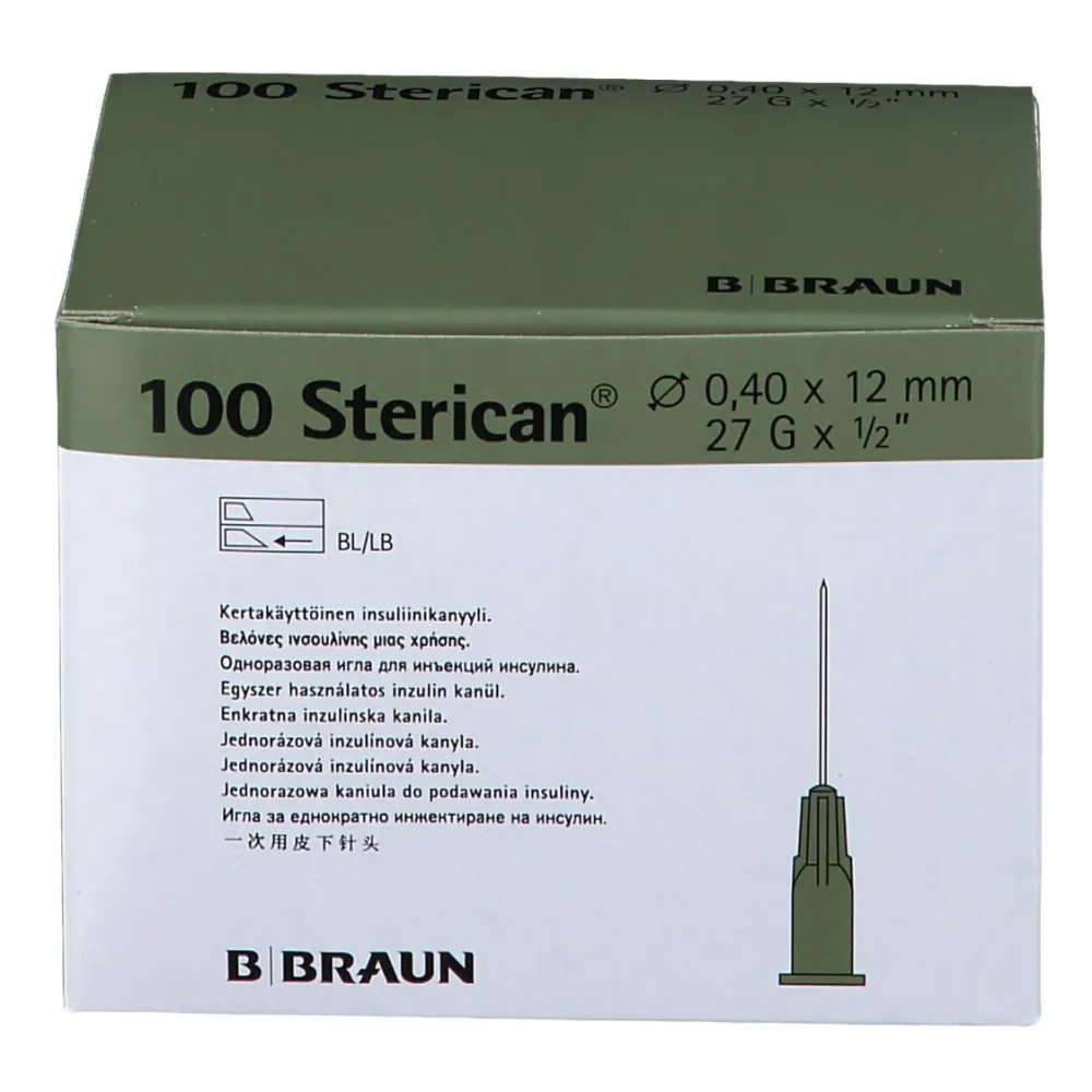 Sterican® Insulinkanüle G27 x 1/2 Zoll 0,40 x 12 mm grau|