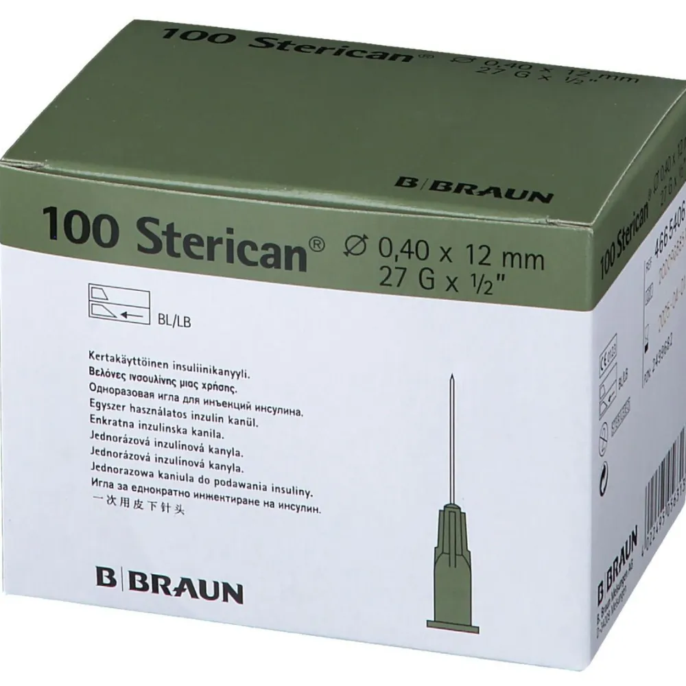 Sterican® Insulinkanüle G27 x 1/2 Zoll 0,40 x 12 mm grau|