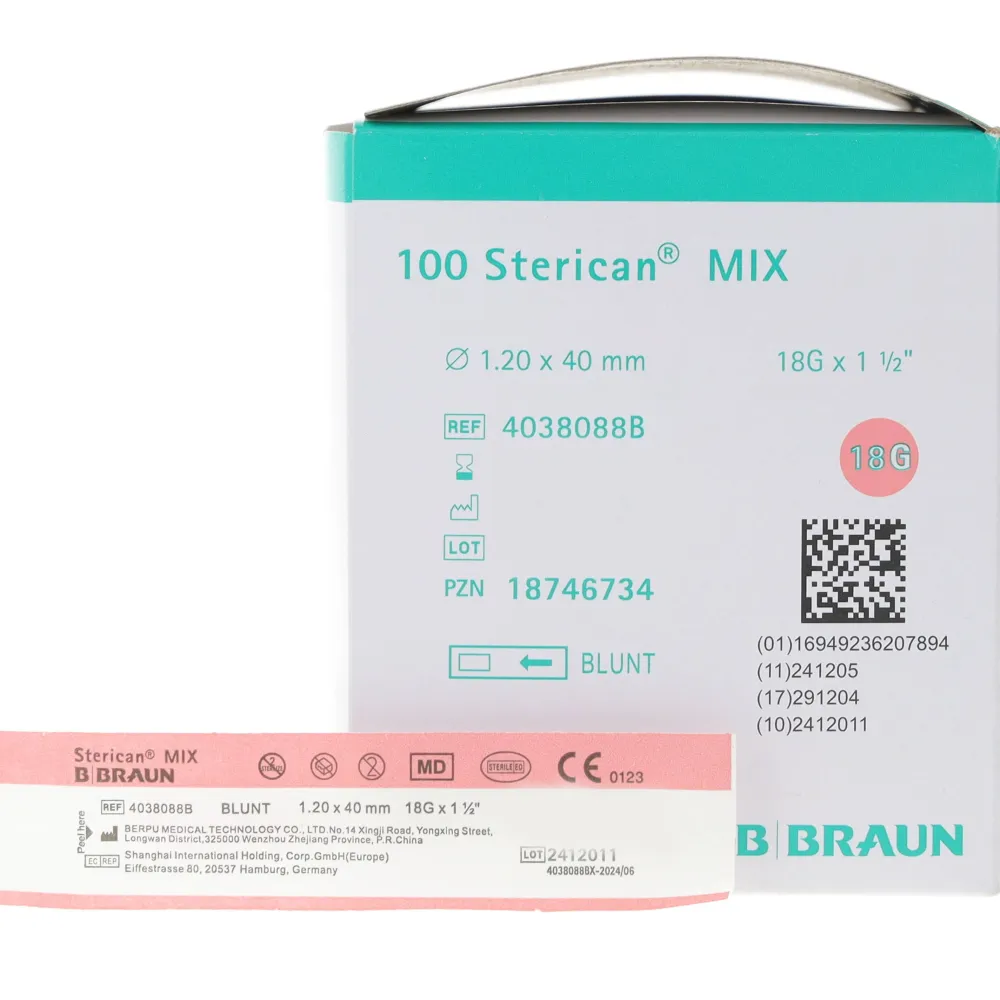 Sterican Mix stumpfe Kanülen 18G x 1 ½ '' / Ø 1,20 x 40mm> New
