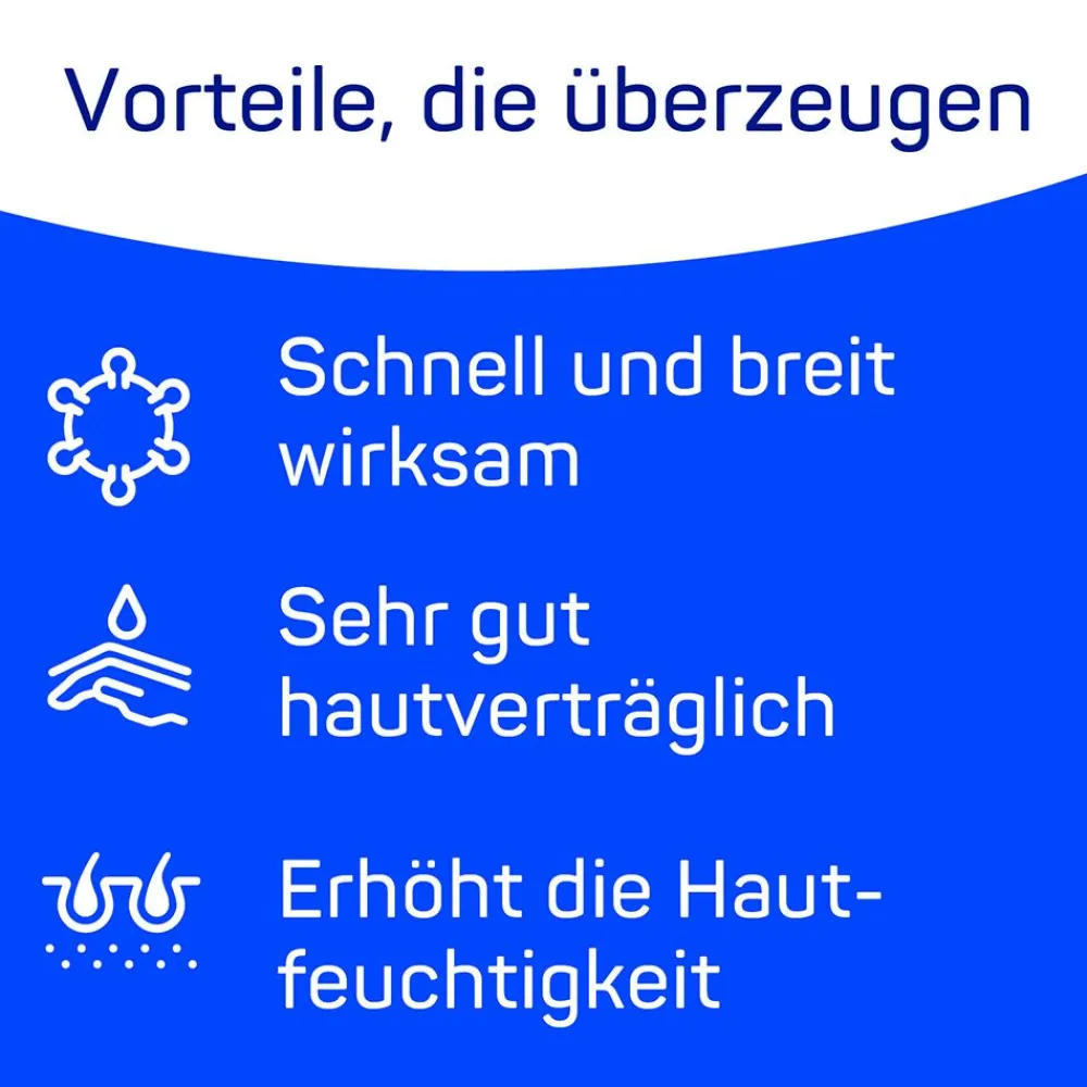100ml als Ganzjahresprodukt für die hygienische und chirurgische Händedesinfektion. Zur Vorbeugung von Infektionen|Sterillium