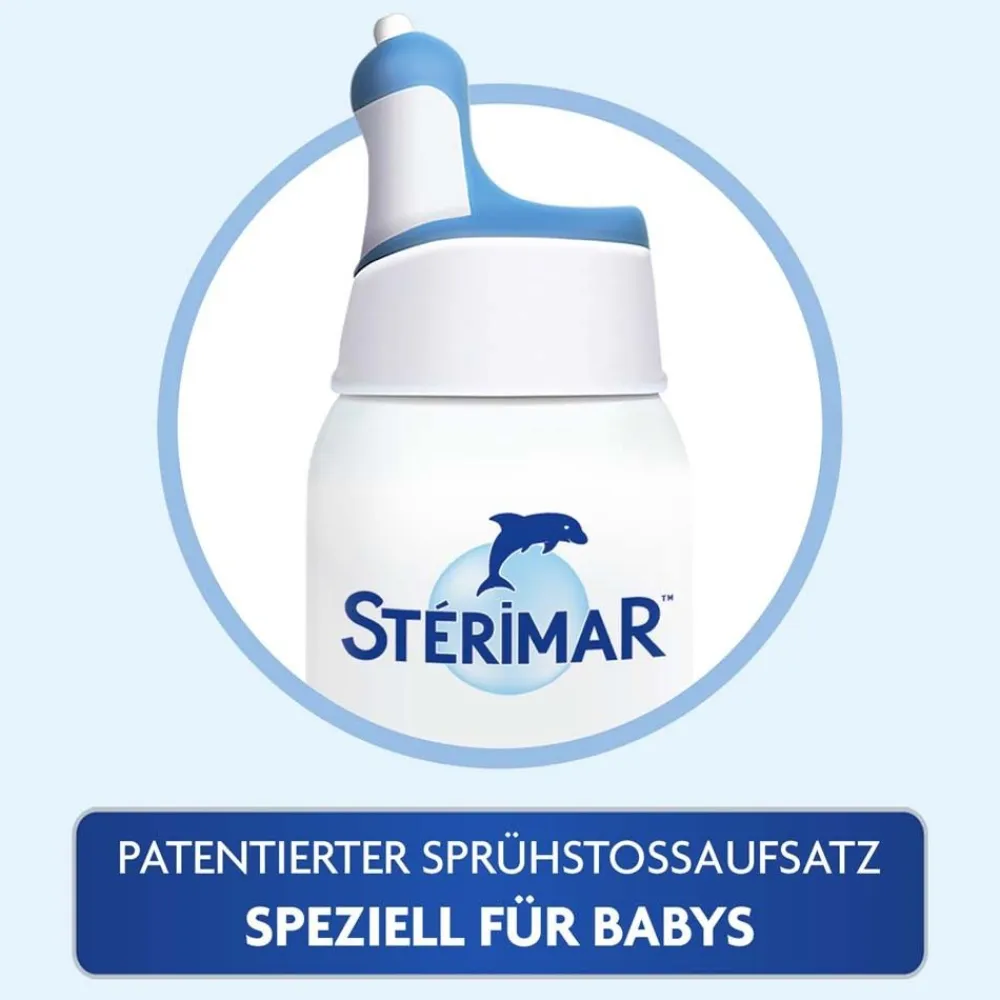 Stérimar Nasenhygiene Baby, 100% natürliches Meerwasser Nasenspray, 2 in 1 Spray & Spülung für Babys ab Geburt anwendbar> Hot