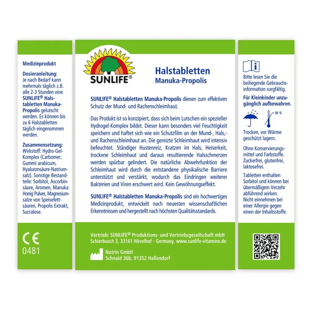 Sunlife Halstabletten Manuka-Propolis| Online