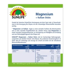 Sunlife Magnesium 400 mg + Kalium Sticks| New